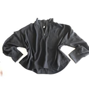 B.P. Black ZIp Cropped Long sleeve top